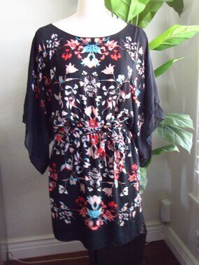 BCBG Max Azria Floral Kimono Sleeve Dress